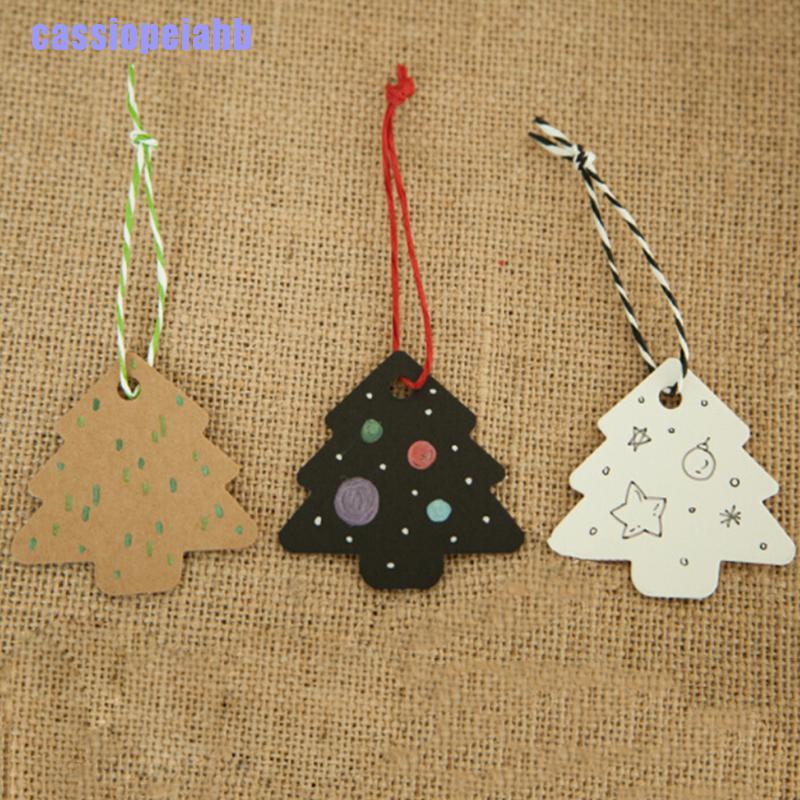 Set 50 thẻ giấy Kraft thiết kế hình cây thông noel trang trí tiệc cưới tiệc giáng sinh | BigBuy360 - bigbuy360.vn