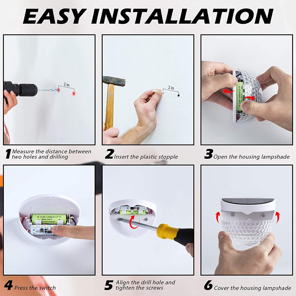 Đèn 6 bóng LED sử dụng năng lượng mặt trời chất lượng cao