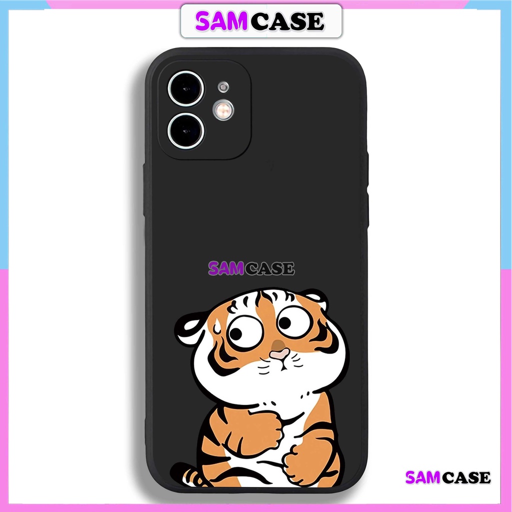Ốp lưng viền vuông iPhone 6/6s/7/8/X/XS/XR/11/12/13/14 Pro Plus Max Mini hình hổ anime cute dễ thương ho12