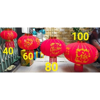 đèn lồng đỏ treo Tết may mắn size 60-80cm