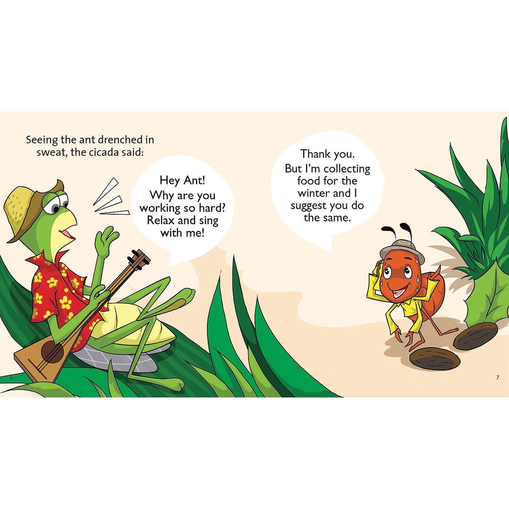 Sách - Truyện tranh đơn ngữ cho thiếu nhi - The ant and the cadida ( Best fables for kids)