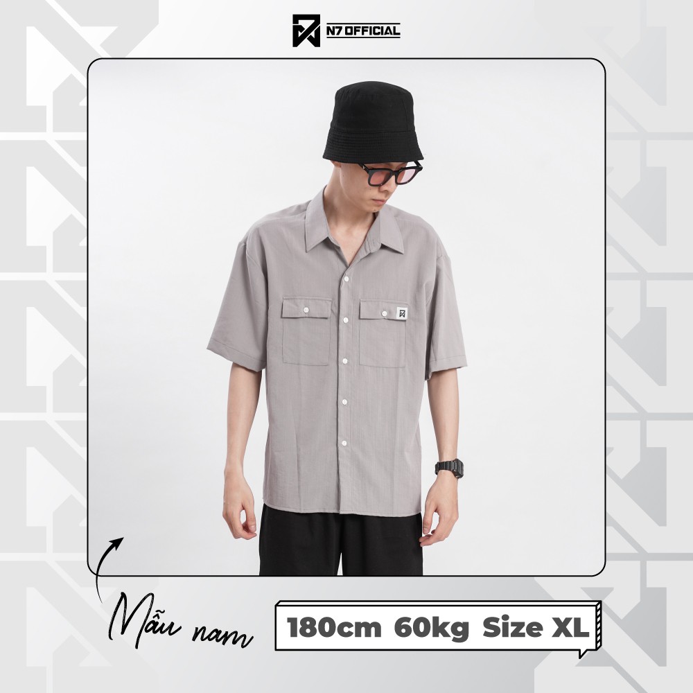 Áo SƠ MI ĐŨI Unisex N7 Basic Nam Nữ tay lỡ phong cách Hàn Quốc Ullzang