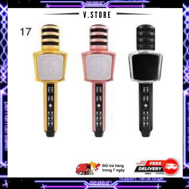 💎Micro Karaoke SD-17 💎 Bản Xịn Mic Hút Nhạc To Siêu bass Bluetooth 3.0b Hỗ Trợ Ghi Âm Không Dây Bảo Hành 6 Tháng