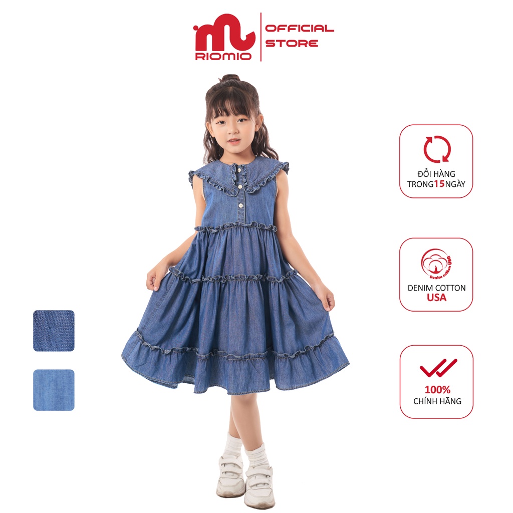 Váy bé gái 2-9 tuổi (13-33kg) dáng xòe RIOMIO 100% cotton jean USA cao cấp siêu xinh cho bé - RO211