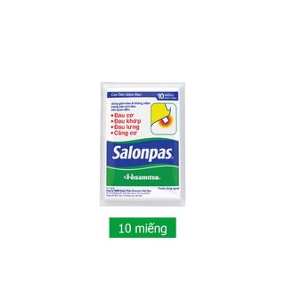 Cao dán giảm đau Salonpas giúp giảm đau vai, lưng, đau khớp, đau đàu, bong gân, chấn thương, bong gân, bầm tím