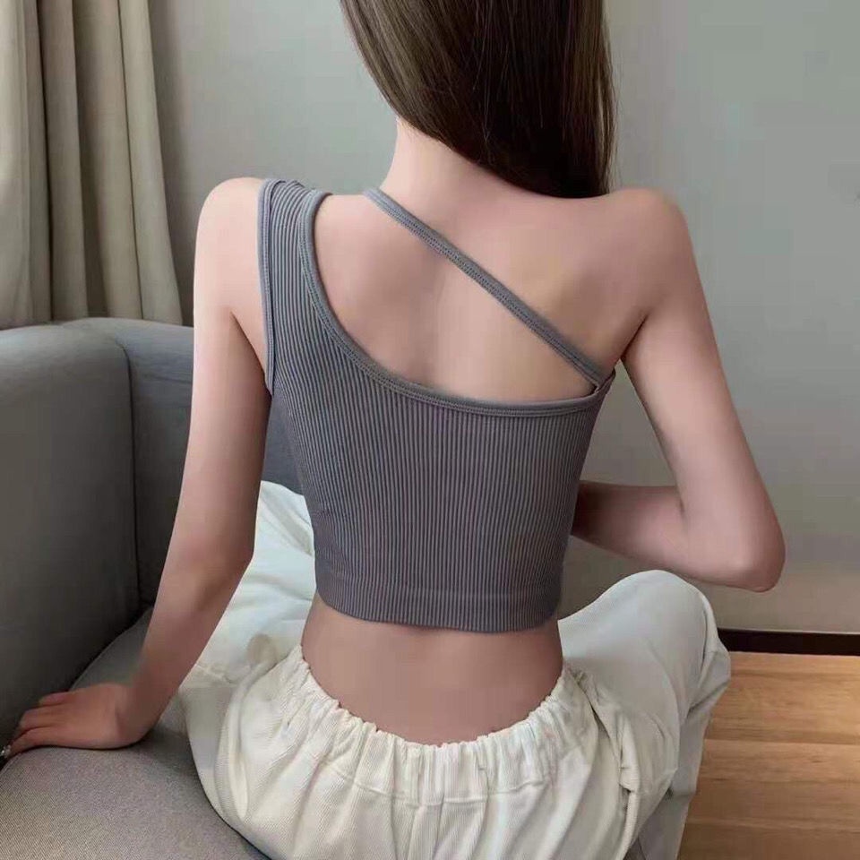 Áo Croptop Cotton Mềm Mại Không Tay Eo Cao Phong Cách Hàn Quốc Cho Nữ