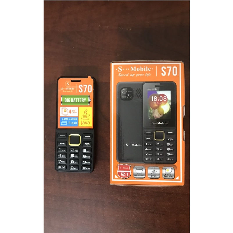 ĐIỆN THOẠI 4 sim S70 - S Mobile S70/ Điện thoại giá rẻ, điện thoại dành cho người già, loa to, đèn pin sáng