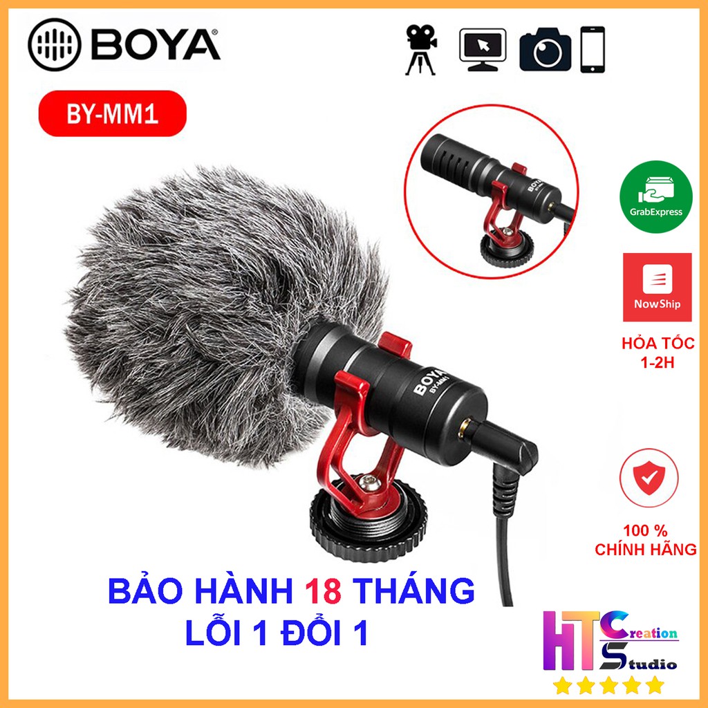 Micro Boya BY-MM1 thu âm cao cấp cho máy ảnh DSLR, action camera, và điện thoại - Hàng Chính Hãng