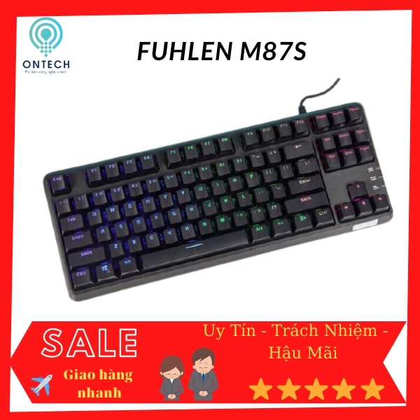 [Mã 159ELSALE hoàn 7% đơn 300K] Phím cơ Fuhlen M87s RGB Chính Hãng Blue Switch