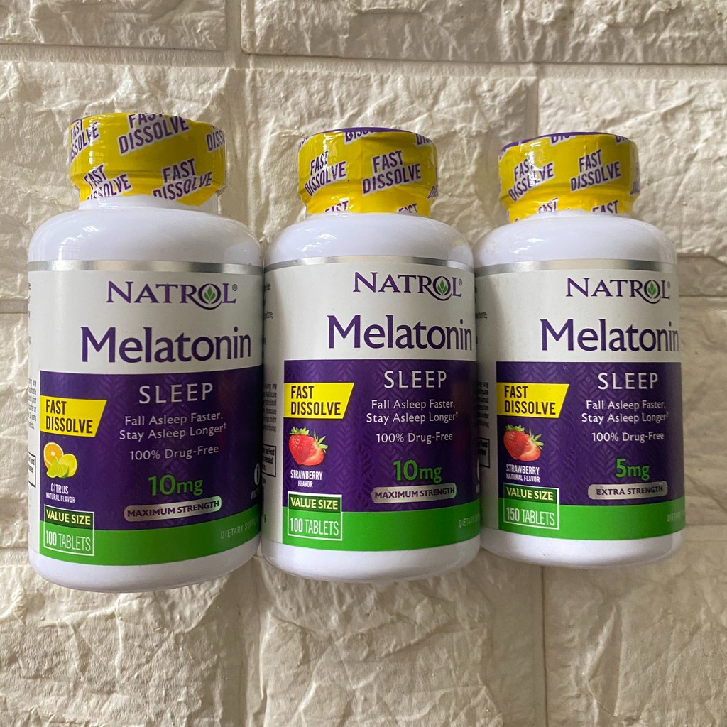 Viên ngậm hỗ trợ ngủ ngon Natrol Melatonin Sleep 10mg 100v 5mg 150v | BigBuy360 - bigbuy360.vn