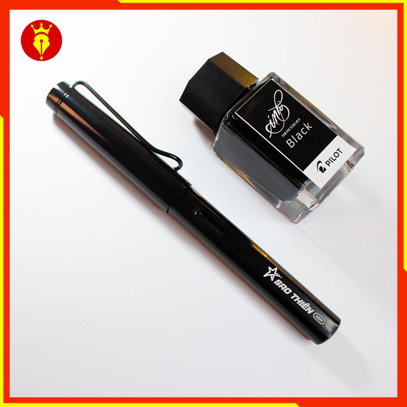 Combo Bút Mực Sao Thiên S011 Kim Tinh Lá Tre Tự Tạo Thanh Đậm, Mực Ink Pilot 15ml