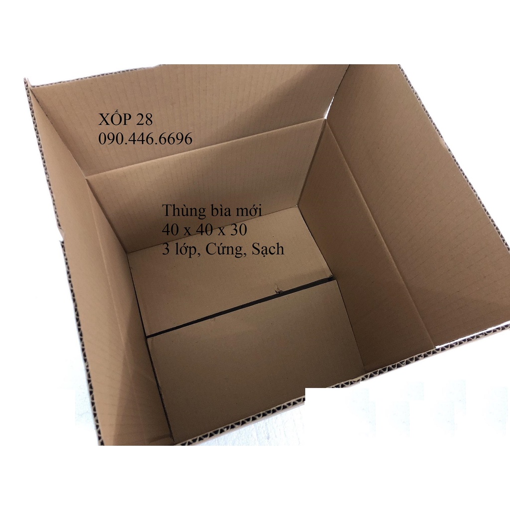 40x40x30 mới cứng 3 lớp Hộp thùng giấy bìa carton dùng đóng gói hàng hóa chuyển nhà giá rẻ to nhỏ vừa