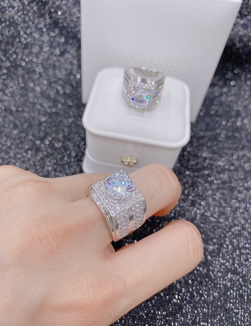 Nhẫn nam đồng giá bạc thật mạ vàng trắng cực đẹp bạc thái đai đồng hồ