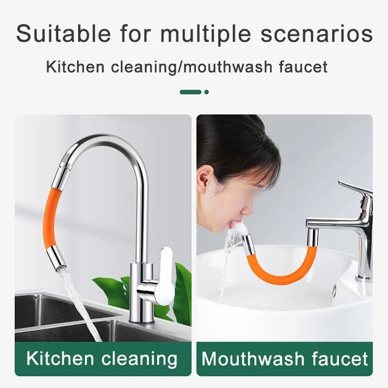 1Pcs Bathroom 360° Free Rotatable Bending Faucet Extension Extender