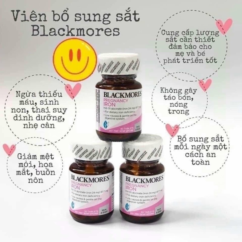 Viên sắt bầu blackmore Úc lọ 30 viên