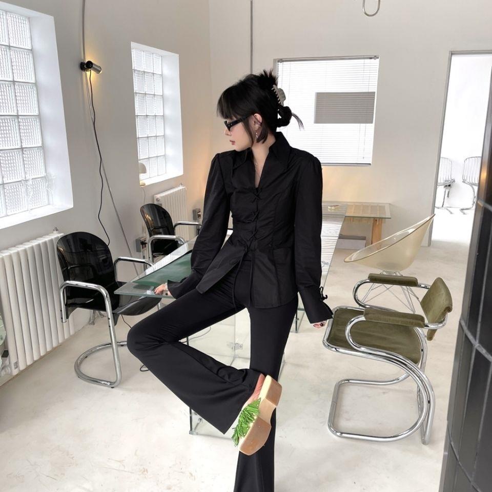 Mona Super Slimmer Look|Áo Kiểu Dây Rút Phong Cách Retro Cá Tính Cho Nữ