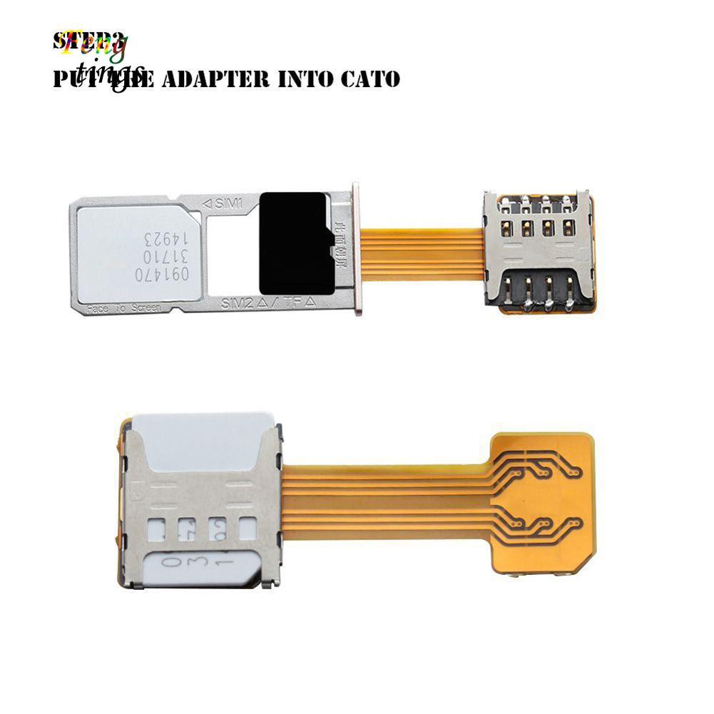 ✌ FT ✌ TF Hybrid Sim Slot Dual SIM Card Adapter Micro SD Extender for Android Phone