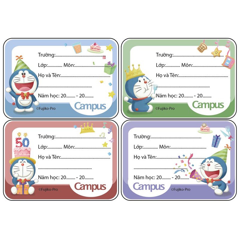Nhãn vở Campus mẫu 12 chiếc/ túi