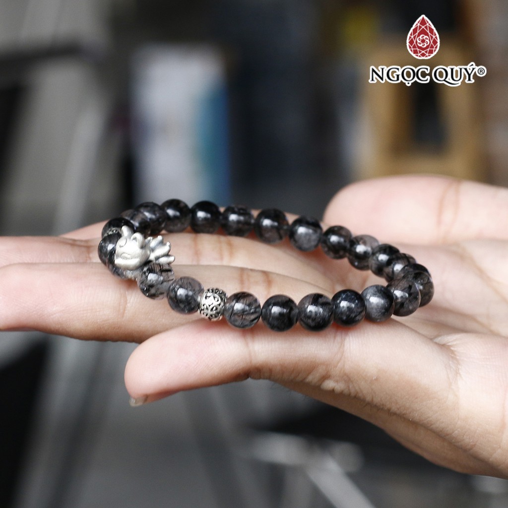 Vòng tay TA tóc đen phối hồ ly 9 đuôi - Ngọc Quý