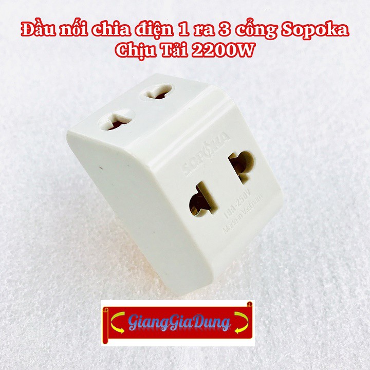 Đầu Nối Chia Điện 1 Ra 3 Cửa SOPOKA P11 Chịu Tải 2200W