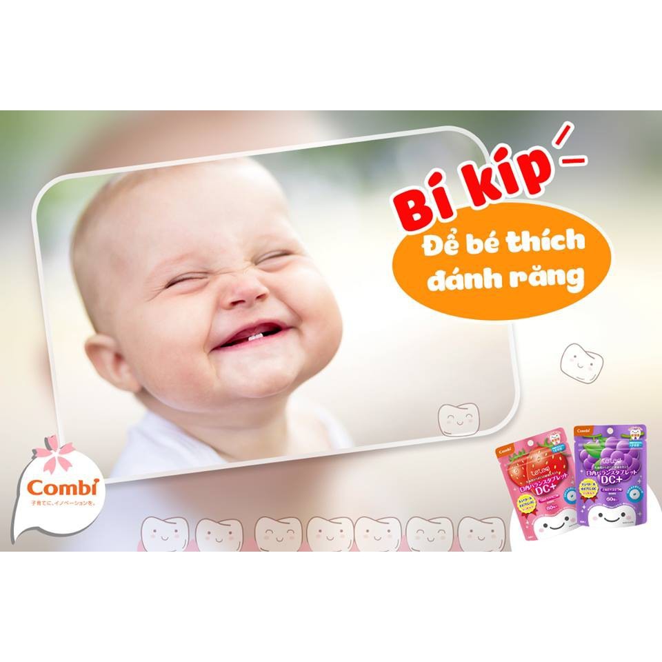 [Chống sâu răng cho bé] Kẹo ngậm Teteo Combi 60 viên - bảo vệ răng cho bé từ 1 tuổi rưỡi trở đi - thuocviet24h