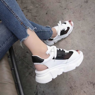 👟Giày bata hở mũi phối lưới/ QC