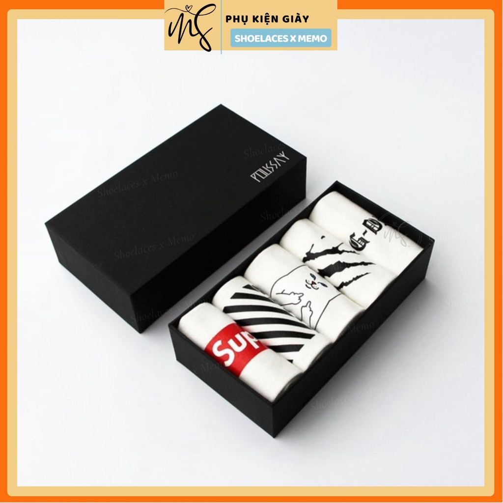 Combo Tất Supreme Cổ Ngắn Full Box- Tất Dệt Kim Chất Lượng