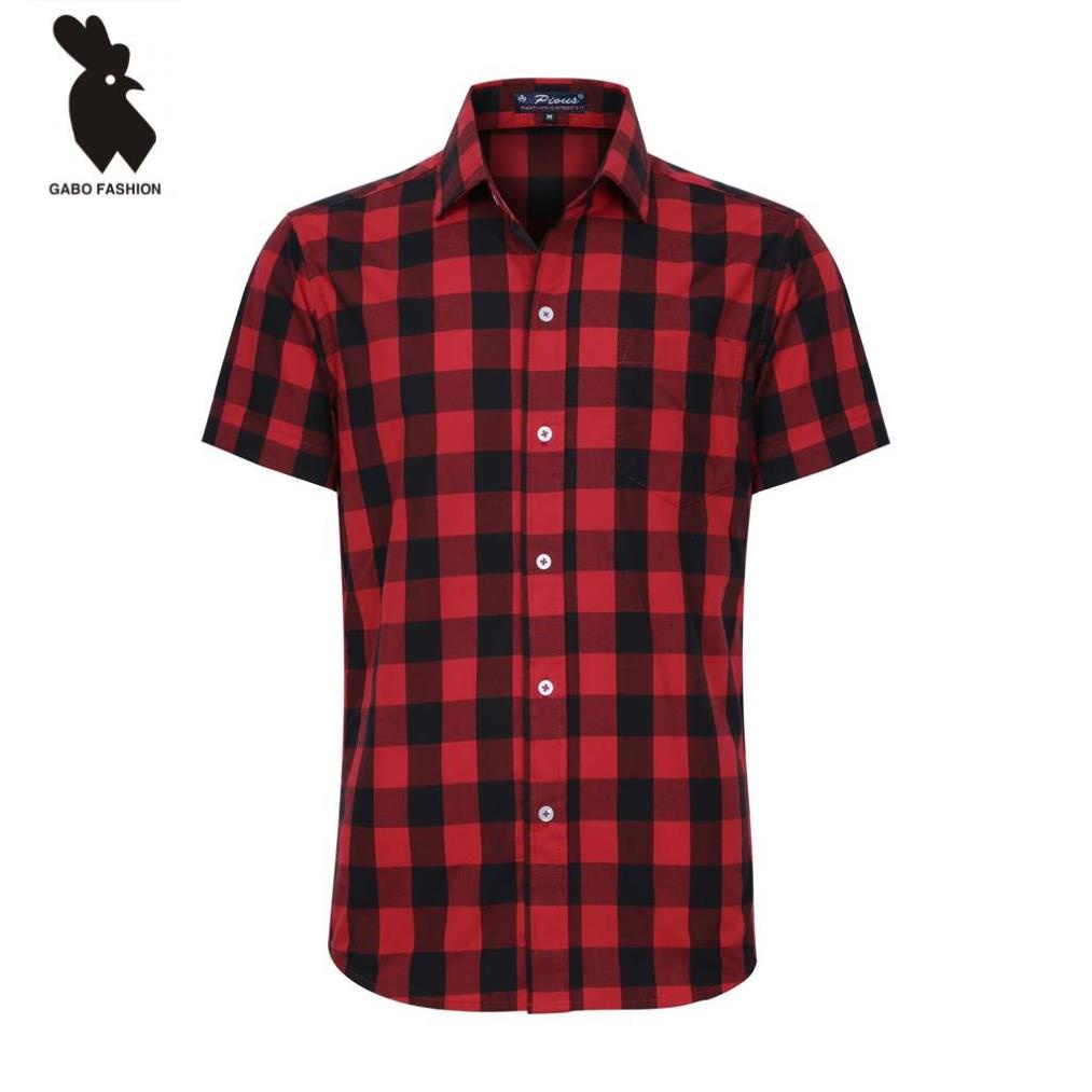 ⚡FREESHIP⚡ Áo sơ mi nam caro cao cấp ngắn tay GaboFashion HAHANT603
