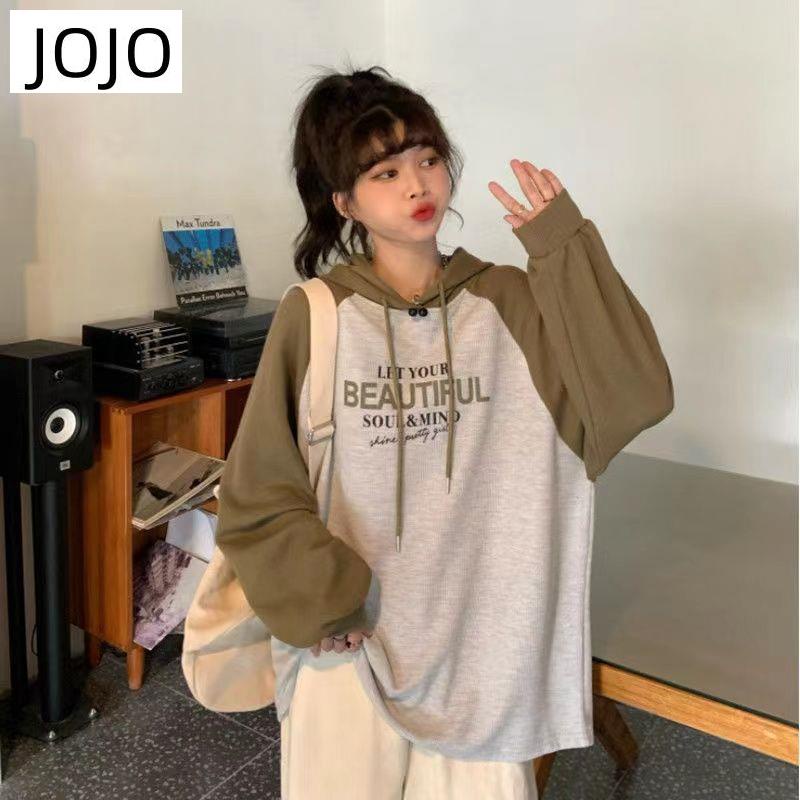 Áo Hoodie Tay Dài Dáng Rộng Chất Liệu Cotton Mỏng Plus Size Cho Nữ