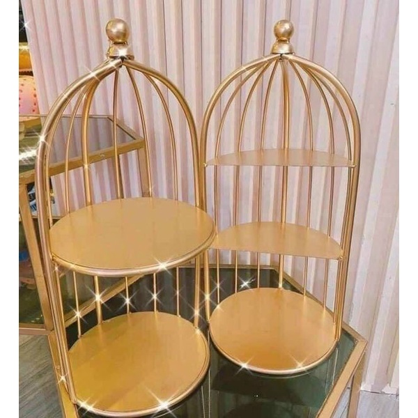 Kệ để mỹ phẩm,tủ đựng đồ trang điểm trang trí hình lồng chim nhiều tầng đa năng