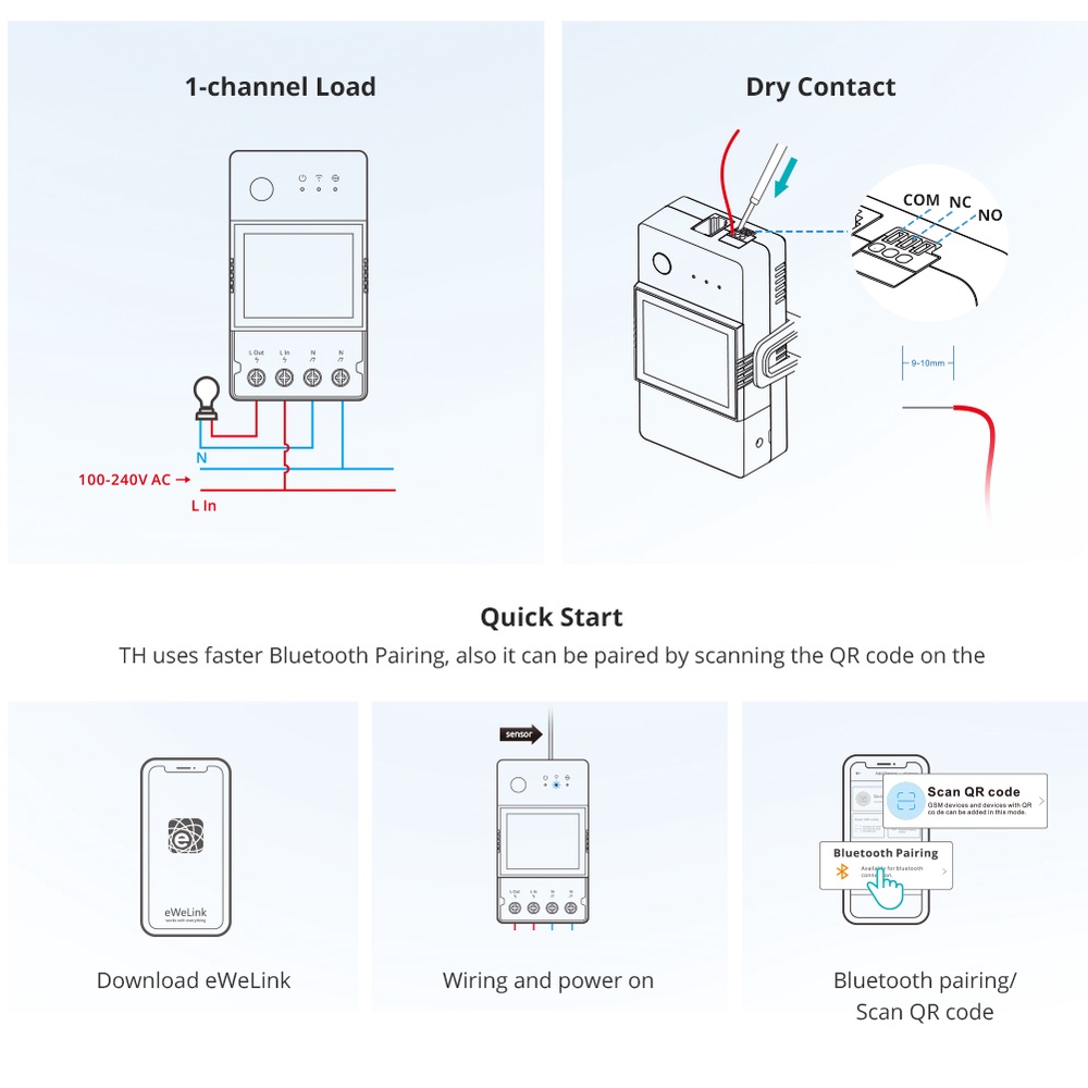 Công tắc thông minh Sonoff TH Elite 16A/ 20A kết nối wifi với cảm biến nhiệt độ và độ ẩm