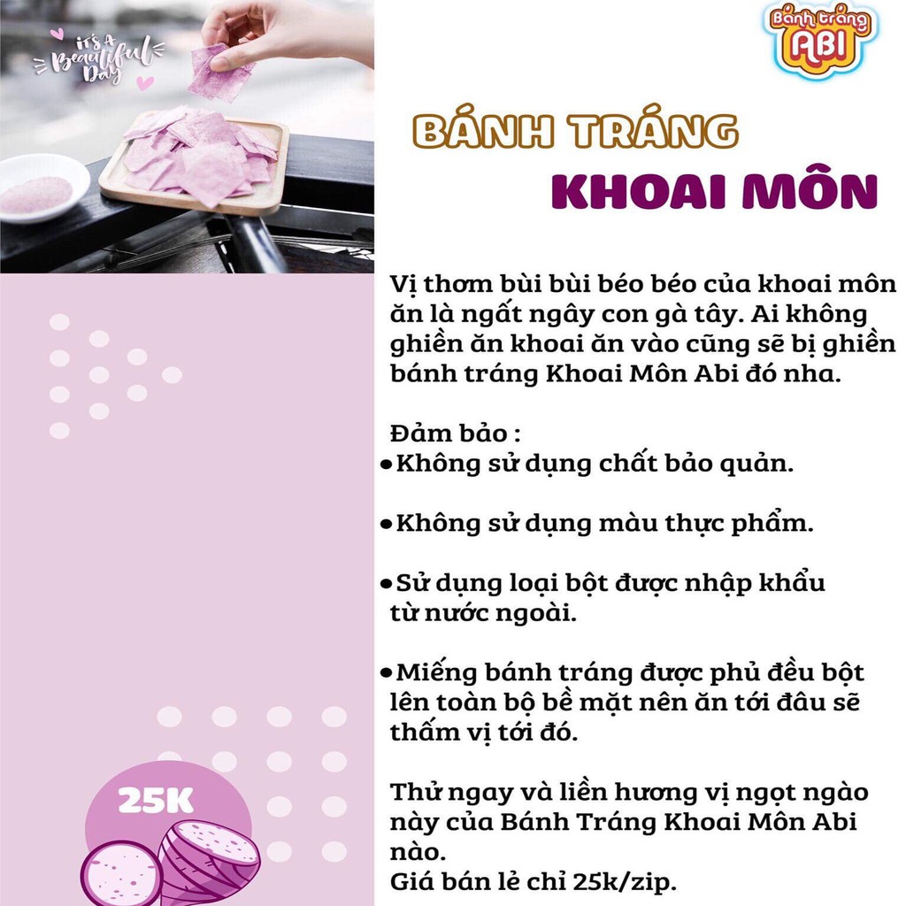 BÁNH TRÁNG KHOAI MÔN ABI SNACK