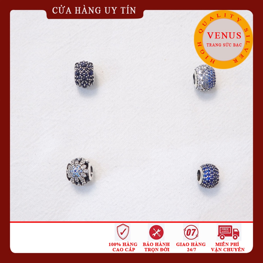 [Charm bạc 925 cao cấp] Charm cầu đá xanh 4 màu- Mã sản phẩm VENUS4M