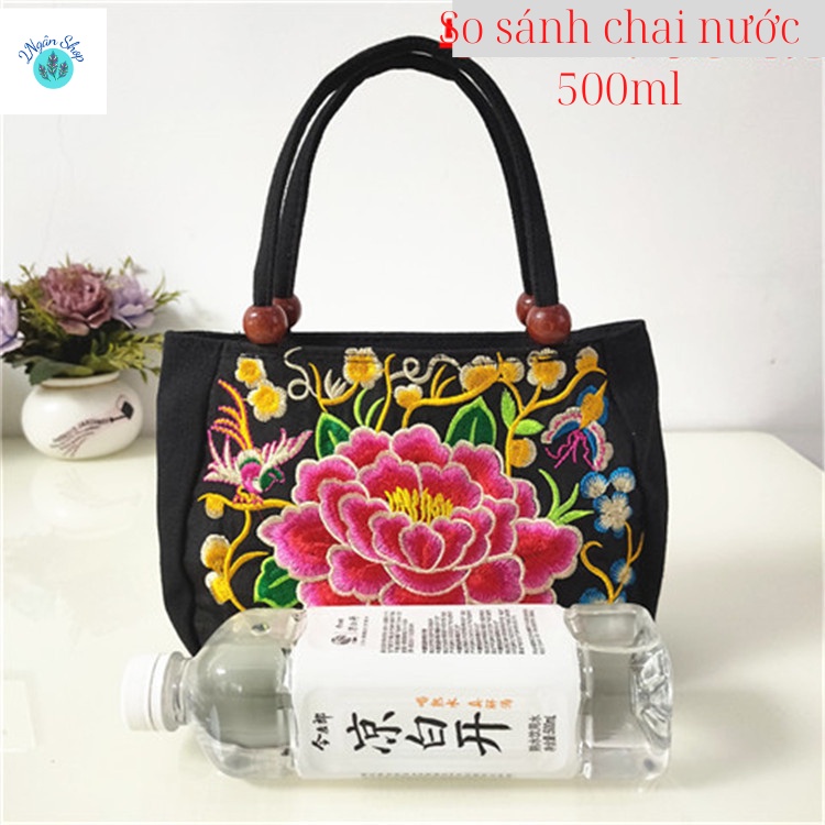 Túi Xách Tay Thêu Hoa Mẫu Đơn 2 Mặt, Phong Cách Cổ Điển Mới 2022 2N016-2 Ngân shop