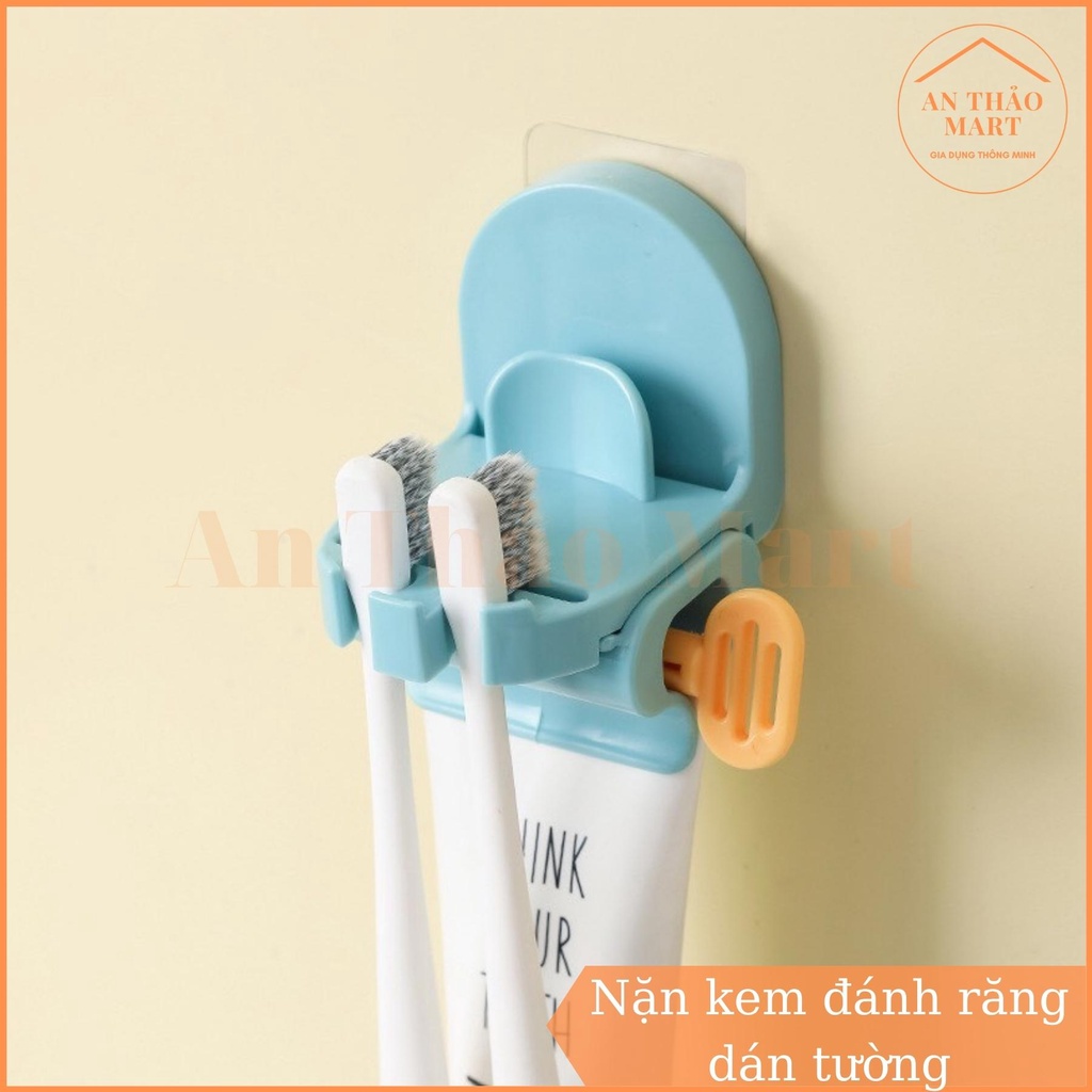 Dụng Cụ Nặn Kem Đánh Răng Dán Tường Kiêm Giá Treo Bàn Chải Đa Năng