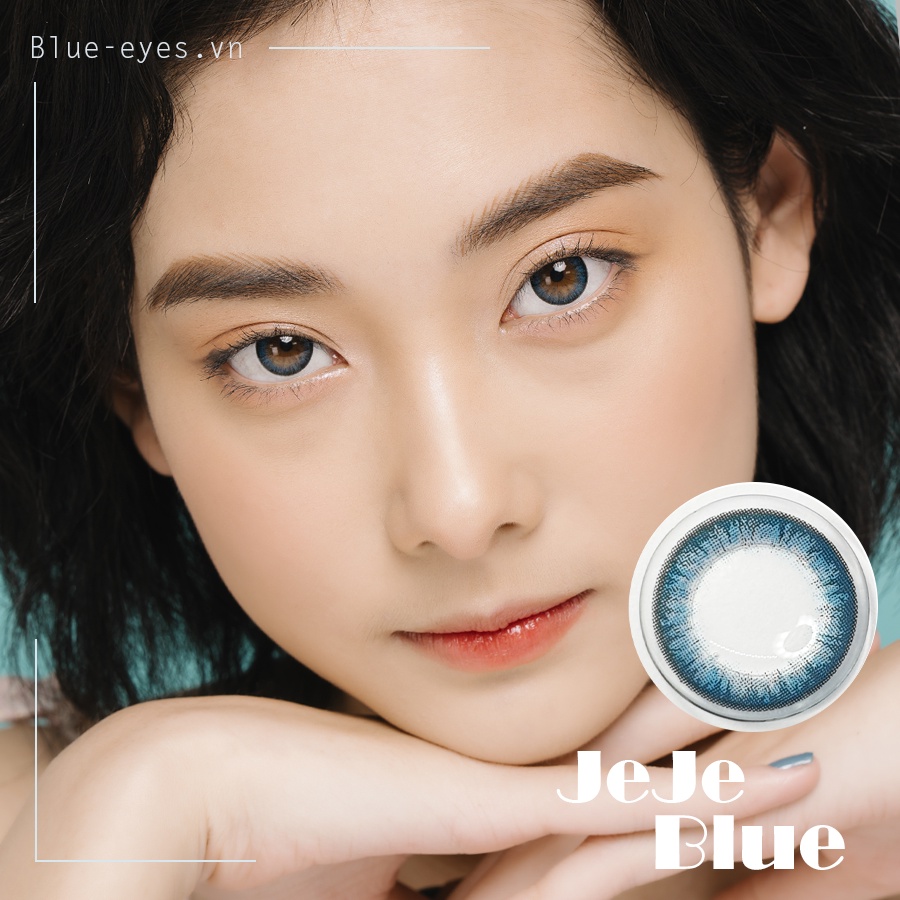 Kính áp tròng thời trang Blue Eyes - JEJE BLUE - Lens giãn nhẹ màu xanh coban trẻ trung - nội địa Hàn