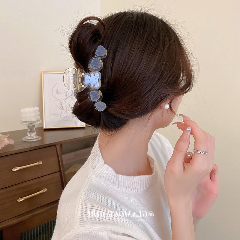 Kẹp Tóc Trong Suốt Hình Hoa Hồng Cỡ Lớn Bằng Acrylic Đơn Giản Thời Trang Hàn Quốc