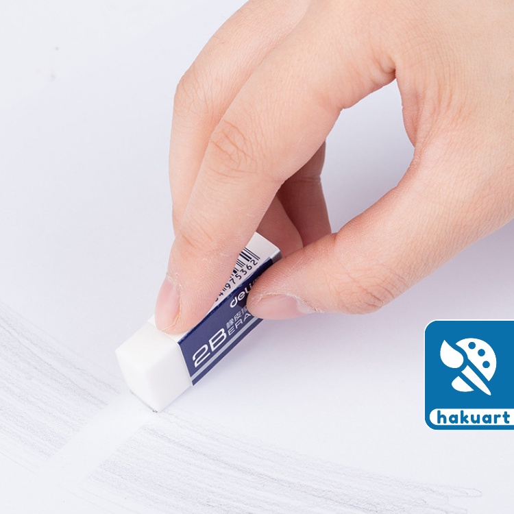 Gôm 2B Tẩy Bút Chì Deli Màu Trắng Eraser 7536 - Văn Phòng Phẩm Hakuart