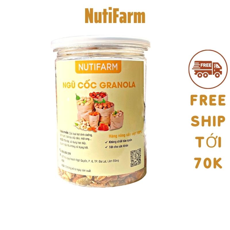 Granola ăn kiêng siêu hạt không đường 450gr NutiFarm ngũ cốc dinh dưỡng