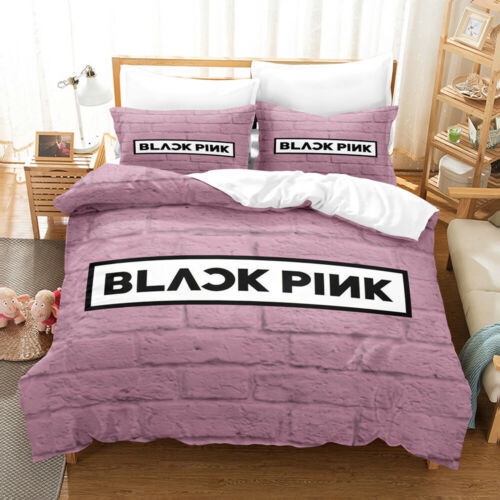 Bộ Ga Trải Giường + Vỏ Gối + Vỏ Chăn 2 Trong 1 In Hình Nhóm Nhạc blackpink gp1