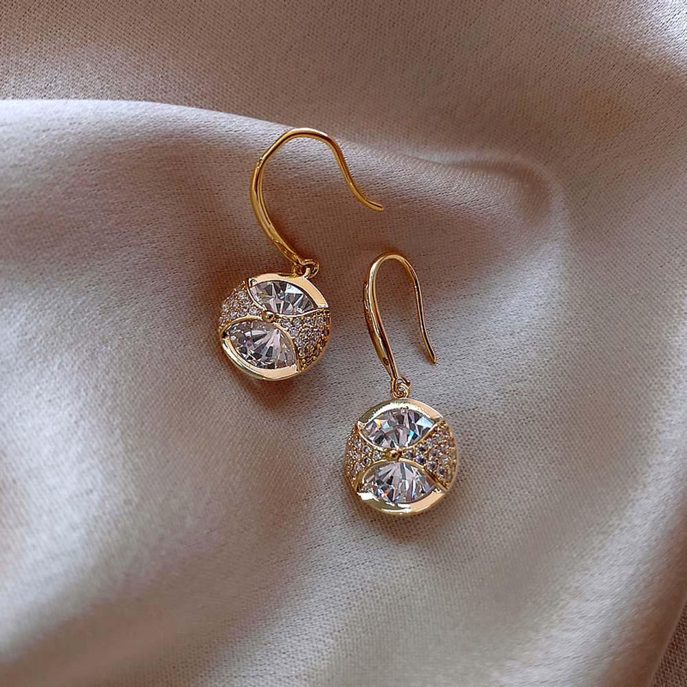 Bông Tai Hợp Kim Hình Nơ VANES1|Khuyên Tai Dạng Hạt Tròn Cá Tính