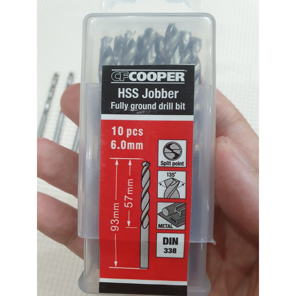 Mũi khoan sắt HSS Cooper 1.0 - 5.5mm - Hàng chính hãng, chất lượng cao (Giá 1 mũi)