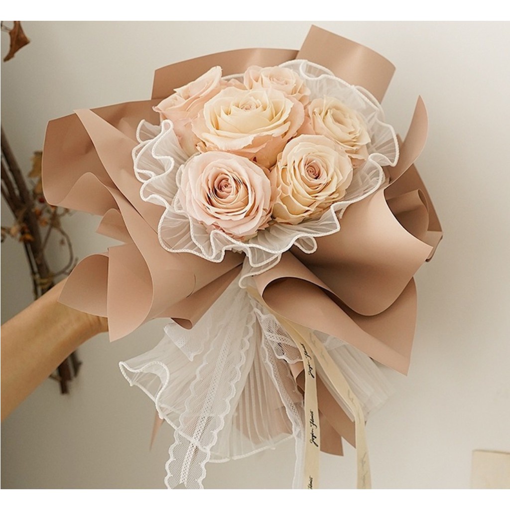 Cuộn Vải Lưới Dùng Gói Hoa Phong Cách Hàn Quốc Độc Đáo Tiện Dụng