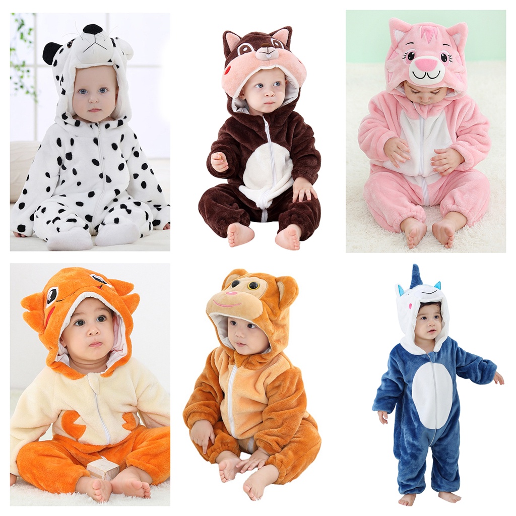 Áo Liền Quần Hóa Trang Động Vật Hoạt Hình Cho Bé 0-3 Tuổi