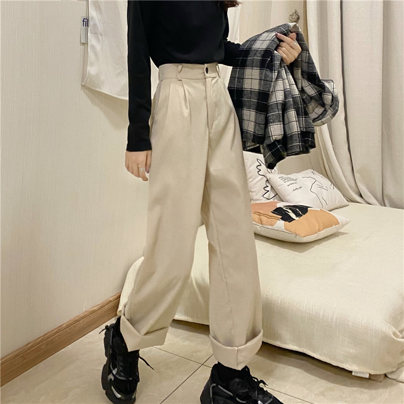 Quần Dài Nữ Ống Rộng Lưng Cao Thời Trang