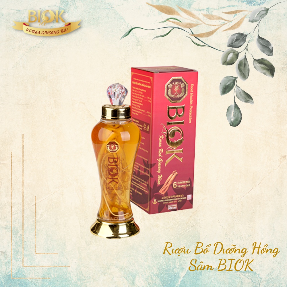 Rượu Bổ Dưỡng Hồng Sâm Biok Hàn Quốc Nhập Khẩu Chính Hãng Giúp Bồi Bổ Tăng Cường Sức Khỏe - Bình Thủy Tinh 500ml