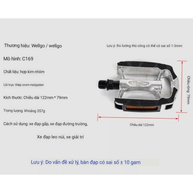 Pedal xe đạp wellgo C169