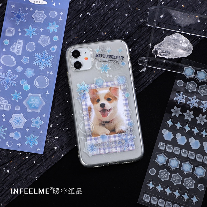 Sticker trang trí sổ hình trăng sao mây trời, hình dán trang trí sổ tay cá tính