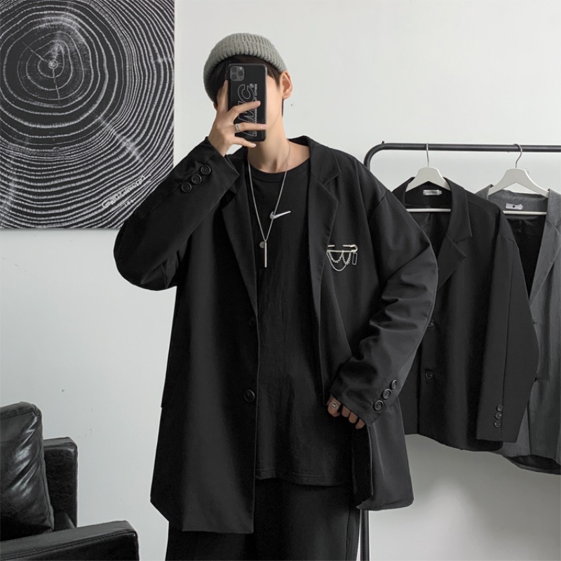 Áo Khoác Vest Màu Trơn Thời Trang Cho Nam Phong Cách Nhật Bản Size M-2XL