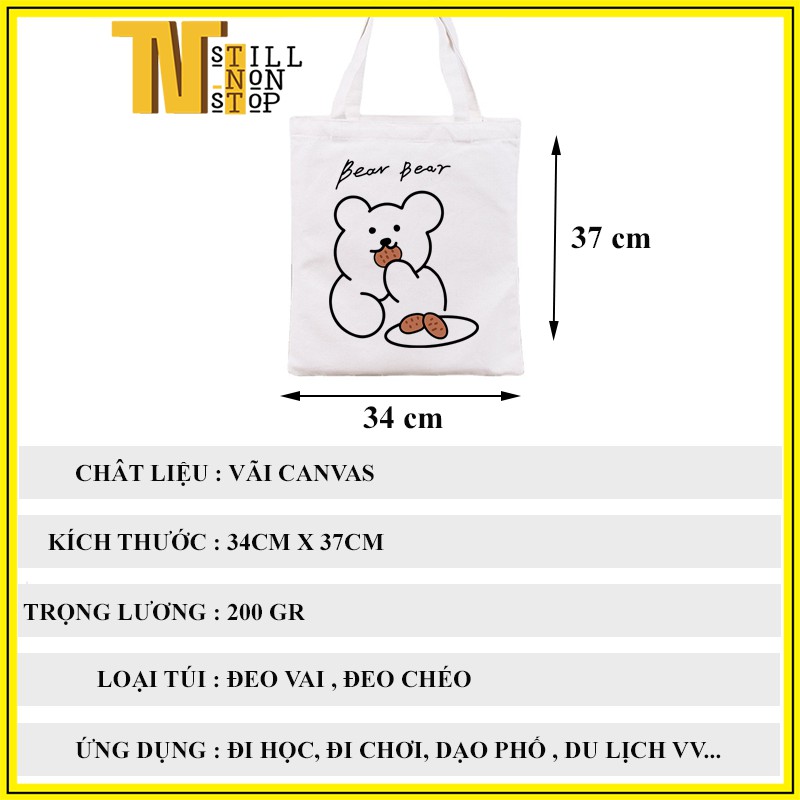 Túi tote đeo vai đeo chéo túi vải canvas giá rẻ đẹp đi học ULZZANG XUONGMAITNT N4